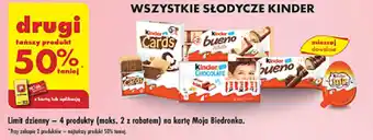Biedronka Wszystkie słodycze Kinder oferta