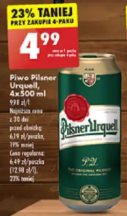 Biedronka Piwo Pilsner Urquell oferta