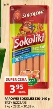 Auchan Parówki drobiowo cielęce bez glutenu i laktozy Sokołów Sokoliki oferta