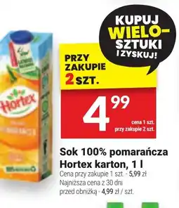 Twój Market Sok 100% pomarańcza Hortex oferta