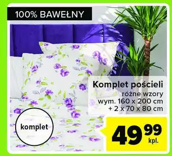 Auchan Komplet pościeli bawełnianej 160 x 200 cm + 2 x 70 x 80 cm 1 KO 3 SZT oferta