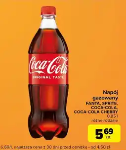 Carrefour Napój gazowany FANTA, SPRITE, COCA-COLA, COCA-COLA CHERRY oferta