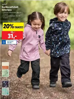 Lidl Lupilu Kurtka softshell dziecięca oferta