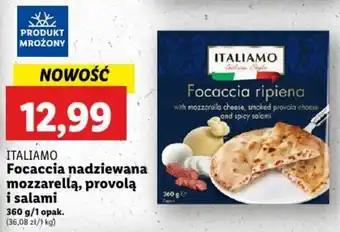 Lidl ITALIAMO Focaccia nadziewana mozzarellą, provolą i salami oferta