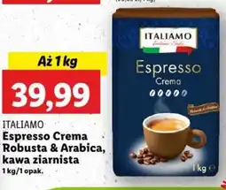Lidl ITALIAMO Espresso Crema Robusta & Arabica, kawa ziarnista oferta