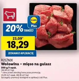 Lidl RZEŹNIK Wołowina - mięso na gulasz oferta