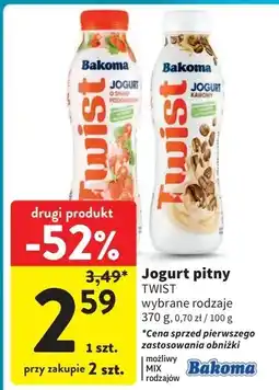 Intermarche Jogurt truskawkowy Bakoma twist oferta