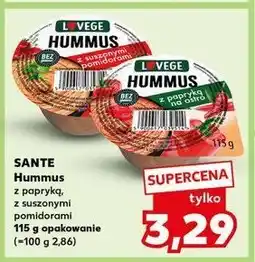 Kaufland Hummus z papryką na ostro Sante i love vege oferta