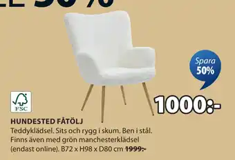 JYSK HUNDESTED FÅTÖLJ oferta