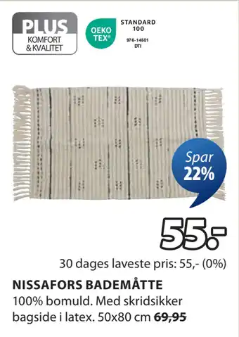 JYSK NISSAFORS BADEMÅTTE oferta