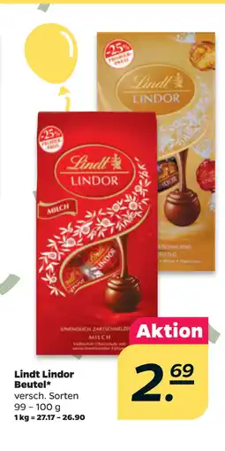 Netto Lindt Lindor Beutel oferta