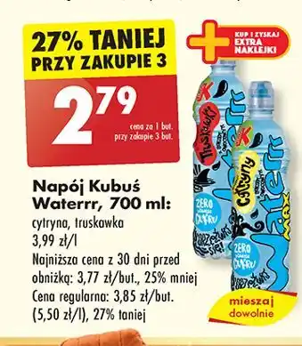 Biedronka Woda cytrynowa Kubuś Waterrr oferta