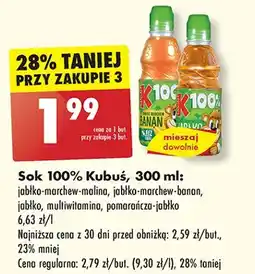 Biedronka Sok pomarańczowo-jabłkowy Kubuś 100% oferta