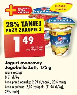 Biedronka Jogurt ananas Zott Jogobella oferta