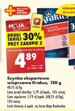 Biedronka Szynka eksportowa Krakus Animex oferta