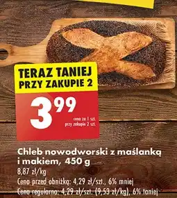Biedronka Chleb nowodworski z maślanką i makiem oferta