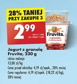 Biedronka Jogurt truskawkowy z granolą Fruvita oferta