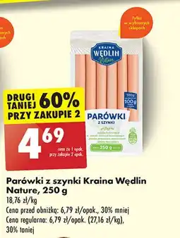 Biedronka Parówki z szynki Kraina Wędlin Nature oferta