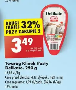Biedronka Twaróg klinek tłusty Delikate oferta