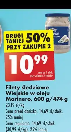 Biedronka Filety śledziowe wiejskie w oleju Marinero oferta