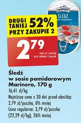 Biedronka Śledz w sosie pomidorowym Marinero oferta