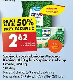 Biedronka Szpinak rozdrobniony Mroźna Kraina oferta