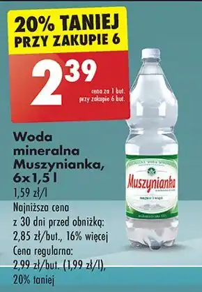 Biedronka Woda niegazowana Muszynianka oferta