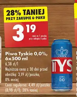 Biedronka Piwo Tyskie 0.0% oferta
