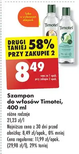 Biedronka Szampon do włosów kokos Timotei oferta