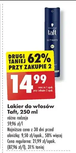 Biedronka Lakier do włosów Taft Ultimate oferta