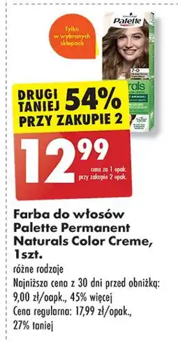 Biedronka Farba do włosów 7-0 Palette Permanent Naturals Color Creme oferta