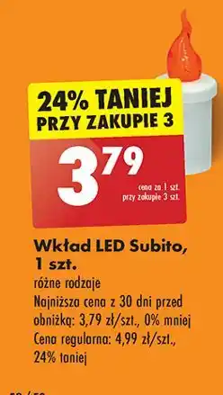 Biedronka Wkład led 30 dni czerwony Subito oferta