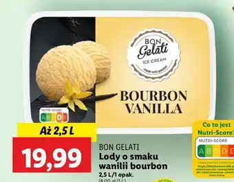 Lidl Lody bourbon vanilla Bon Gelati oferta