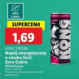 Lidl Napój energetyczny liczi Kong Strong Wild Power oferta