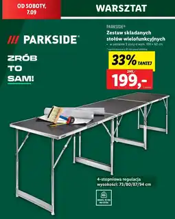 Lidl Zestaw składanych stołów 100 x 60 cm Parkside oferta