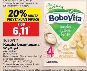 Lidl Kaszka ryżowa z bananem Bobovita oferta