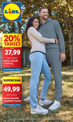 Lidl Spodnie jeans damskie wysoki stan rozm. 36 - 44 Esmara oferta