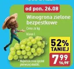 ALDI Winogrona białe bezpestkowe oferta