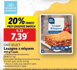 Lidl Lasagne bolognese z mięsem wołowym Chef select oferta