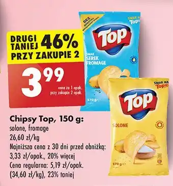 Biedronka Chipsy o smaku fromage Top chips grube i mocne Top (biedronka) oferta