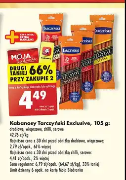 Biedronka Kabanosy drobiowe Tarczyński exclusive oferta
