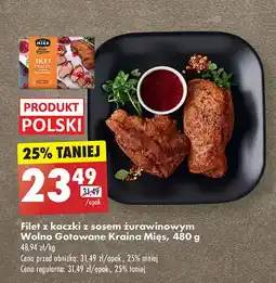 Biedronka Filety z kaczki z sosem żurawinowym Kraina mięs oferta
