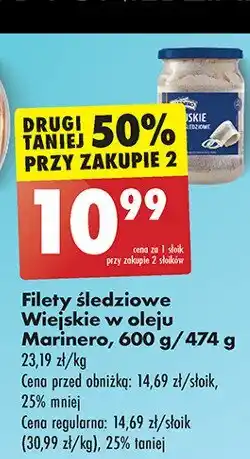 Biedronka Filety śledziowe wiejskie w oleju Marinero oferta