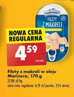Biedronka Filety z makreli w oleju roślinnym Marinero oferta