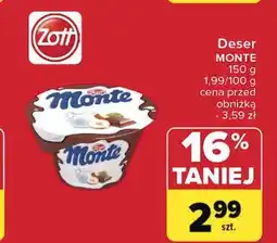 Carrefour Deser mleczno-czekoladowy z orzechami Zott Monte oferta