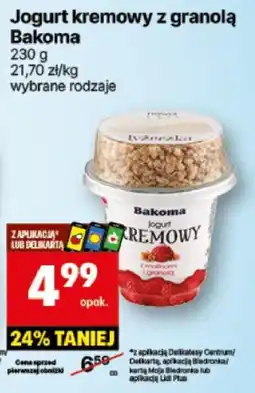 Delikatesy Centrum Jogurt kremowy z granola Bakoma oferta
