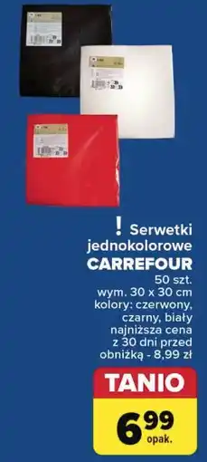 Carrefour Serwetki 30 x cm czerwone Carrefour oferta