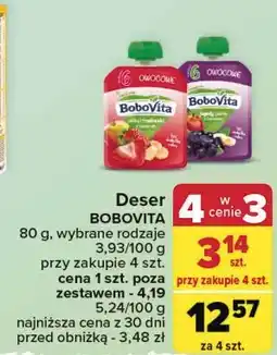 Carrefour Owoce w tubce jabłko-truskawki-banan Bobovita Przyjaciele oferta