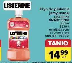 Carrefour Płyn do płukania ust mild berry Listerine Smart Rinse oferta