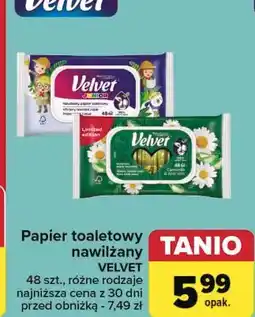Carrefour Papier toaletowy nawilżany rumianek & aloe vera Velvet oferta